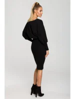M690 Kombinované pletené šaty - černé M690 Kombinované pletené šaty - černé