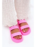 Dámské lehké pěnové pantofle na platformě S.Barski – fuchsiové