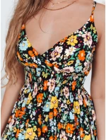 maxi šaty černé s květinami model 21990235 - Dstreet maxi šaty černé s květinami model 21990235 - Dstreet