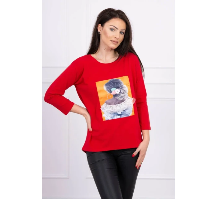 Halenka s 3D model 18743898 krajková červená - K-Fashion Halenka s 3D model 18743898 krajková červená - K-Fashion