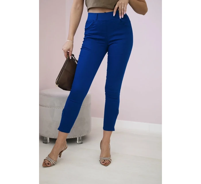 Barevné džínové kalhoty s chrpovou mašlí