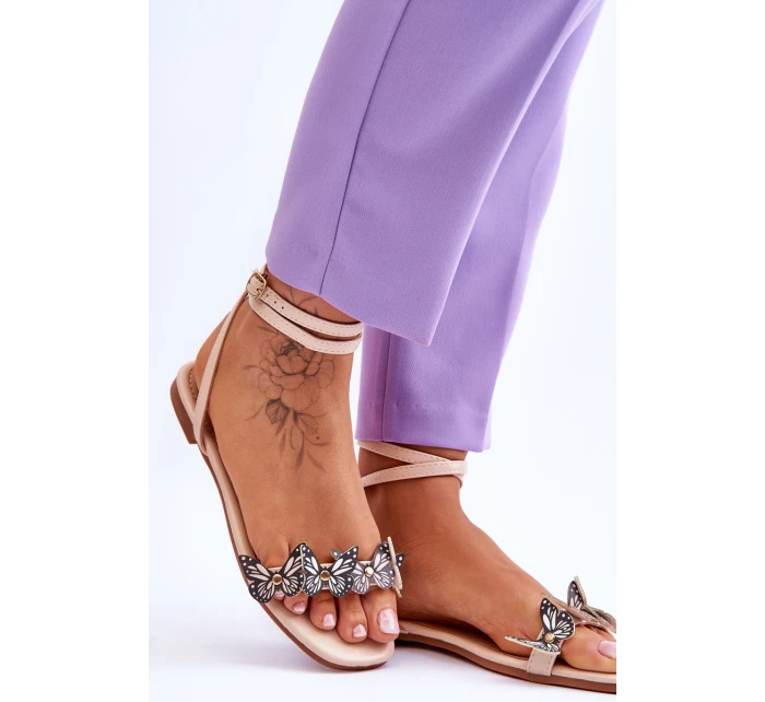 Dámské sandály s ozdobnými Béžove model 21613343 - Boto