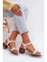Dámské sandály Eko Kůže na klínu Béžové Sabela