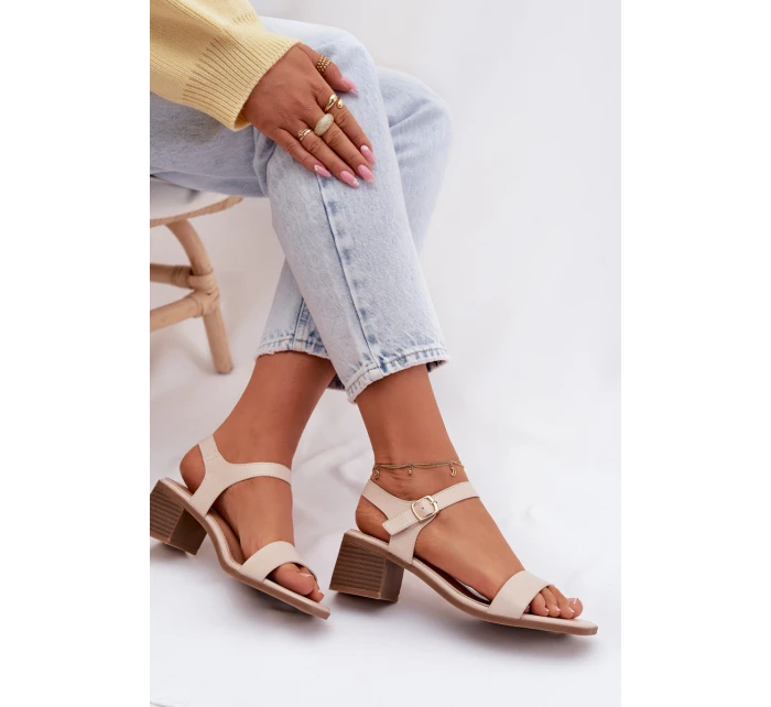 Dámské sandály Eko Kůže na klínu Béžové Sabela