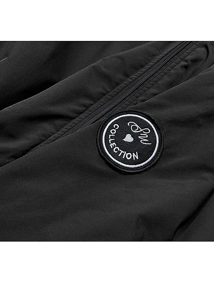 Asymetrická černá dámská bunda parka model 17099738 - S'WEST Asymetrická černá dámská bunda parka model 17099738 - S'WEST