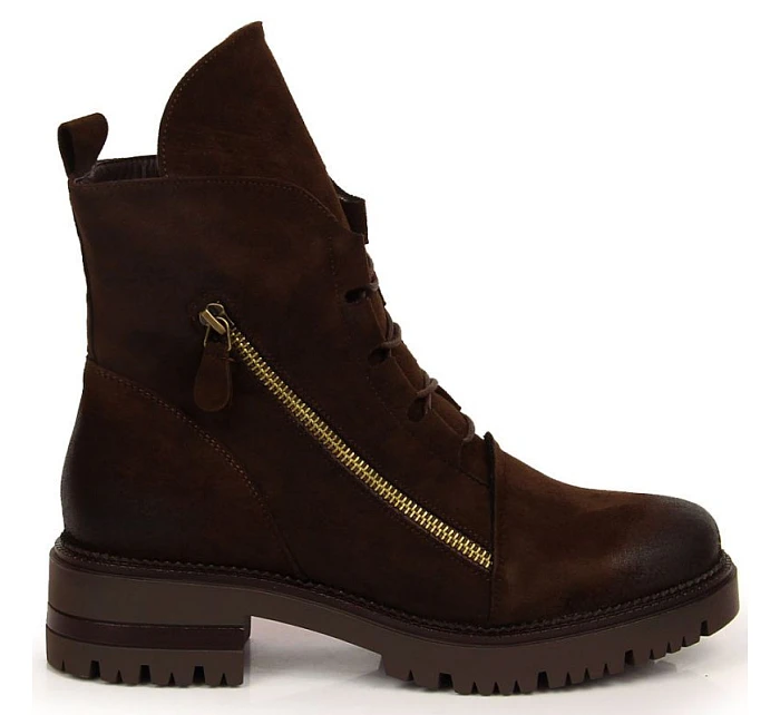 W model 22112845 hnědé zateplené boty na zip - Potocki