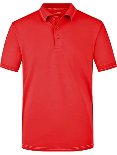 Daiber JN 569 Pánské žerzejové elastické polo 02.0569 red/white