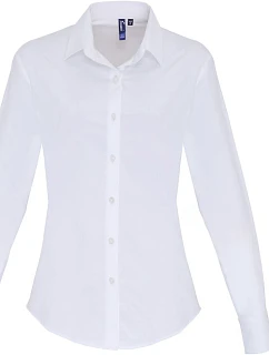 Premier PR 344 Popelínová elastická halenka s dl. rukávem 39.0344 white