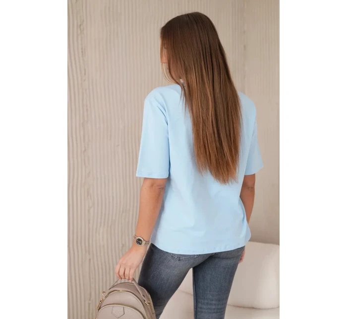 Bavlněná halenka No Bad Days modrý