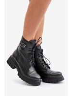 Zazoo 60486 Kožené Boty Pracovníky Zateplené Černé Zazoo 60486 Kožené Boty Pracovníky Zateplené Černé