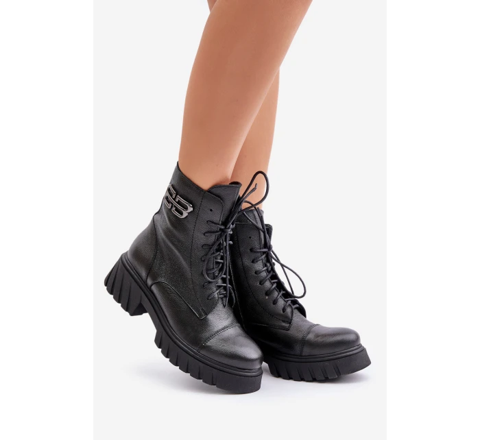 Zazoo 60486 Kožené Boty Pracovníky Zateplené Černé Zazoo 60486 Kožené Boty Pracovníky Zateplené Černé