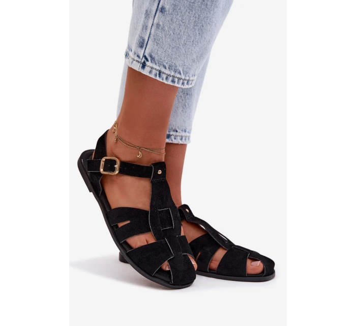 Dámské sandály ploché černé model 21960890 - Boto