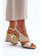 Dámské sandály na vysokém podpatku Béžová D&A Dámské sandály na vysokém podpatku Béžová D&A
