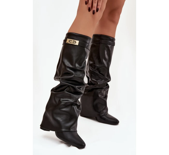 Dámské kotníkové boty Glorine na sloupkovém podpatku – černé