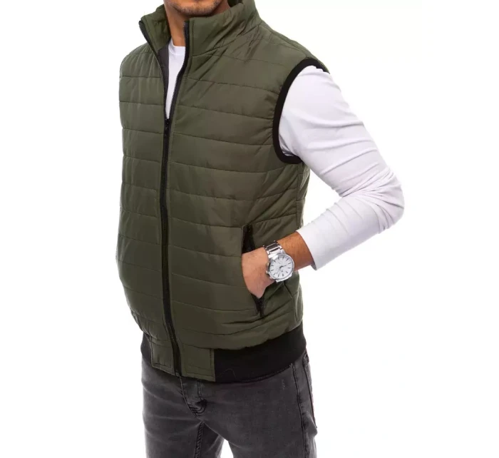 Pánská prošívaná zelená vesta FashionStreet TX4019