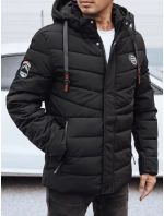 Pánská prošívaná zimní bunda s kapucí černá Dstreet TX5059