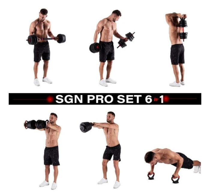 HMS SGN140 sada závaží 6v1 (činka, činky a kettlebell) 40 kg HMS SGN140 sada závaží 6v1 (činka, činky a kettlebell) 40 kg