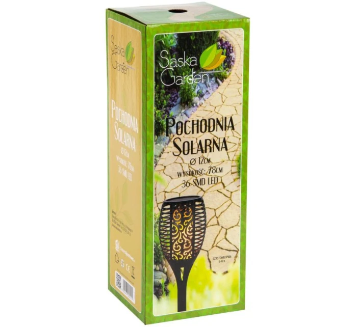 SOLÁRNÍ SVÍTILNA TANČÍCÍ PLAMENY 12X12X78CM 36 LED XXXL SOLÁRNÍ SVÍTILNA TANČÍCÍ PLAMENY 12X12X78CM 36 LED XXXL