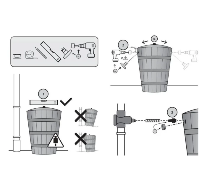 Sud na dešťovou vodu RUSTICO 275L UMBRA WOOD dětské