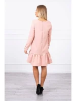 Šaty s volánem tmavě pudrově růžové Šaty s volánem tmavě pudrově růžové