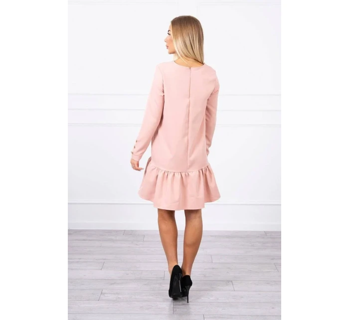 Šaty s volánem tmavě pudrově růžové Šaty s volánem tmavě pudrově růžové