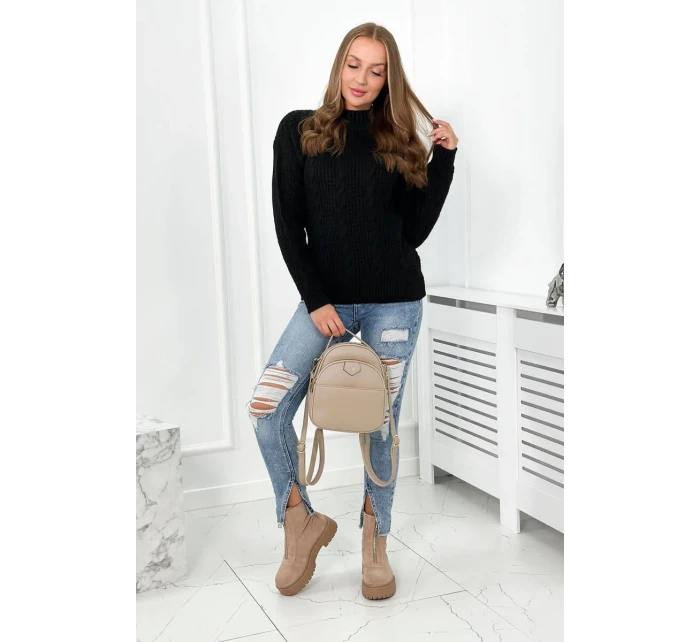 Svetr model 18966176 přes hlavu černý - K-Fashion Svetr model 18966176 přes hlavu černý - K-Fashion