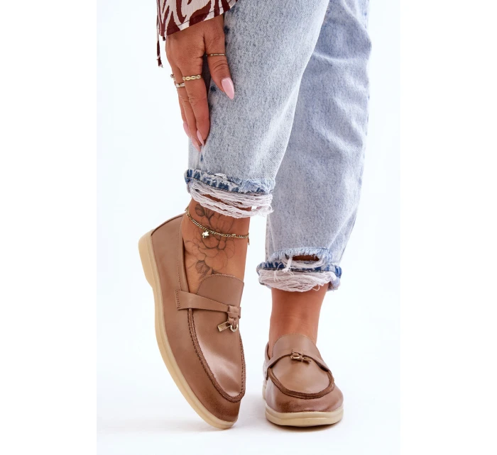 Dámské klasické mokasíny hnědé model 21626974 - Boto