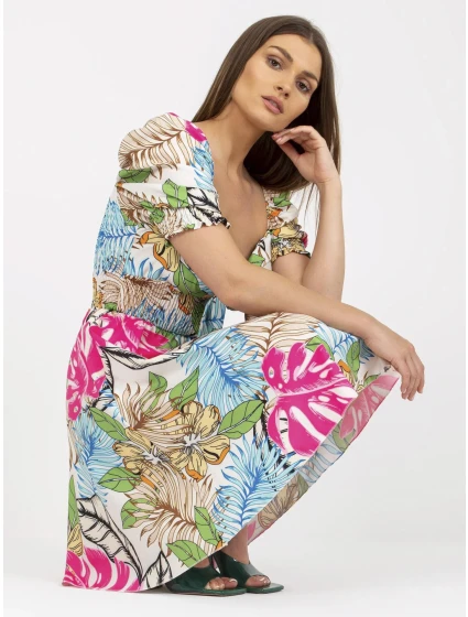 Šaty DHJ SK model 17508581 bílá a modrá - FPrice Šaty DHJ SK model 17508581 bílá a modrá - FPrice