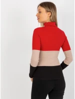 Dámská halenka RV BZ 8465 model 18310005 černá a červená - FPrice Dámská halenka RV BZ 8465 model 18310005 černá a červená - FPrice