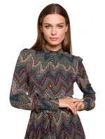 S291 Maxi šaty s aztéckým potiskem - model 2