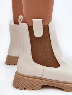 Dámské Chelsea kozačky na zip, White Ramhel