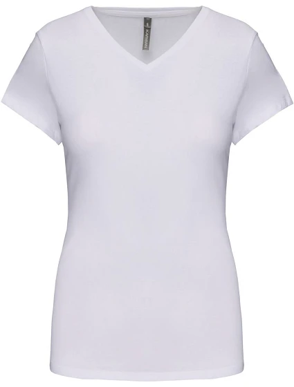 Kariban K 3015 Dámské elastické tričko s výstřihem do V 20.3015 white Kariban K 3015 Dámské elastické tričko s výstřihem do V 20.3015 white