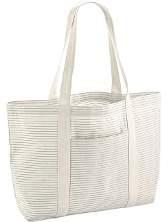 Westford Mill W 255 Nákupní taška pruhovaná z bio bavlny 50.0255 grey stripe