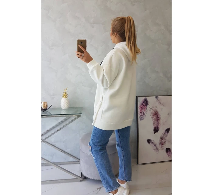 Zateplená mikina se zapínáním na druky ecru Zateplená mikina se zapínáním na druky ecru