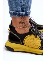 Dámské kožené sportovní boty Maciejka 06295-01 černá a žlutá