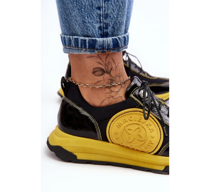 Dámské kožené sportovní boty Maciejka 06295-01 černá a žlutá