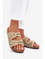 Háčkované Dámské Sandály Se Zlatými Přezkami Zelené Fenira Háčkované Dámské Sandály Se Zlatými Přezkami Zelené Fenira