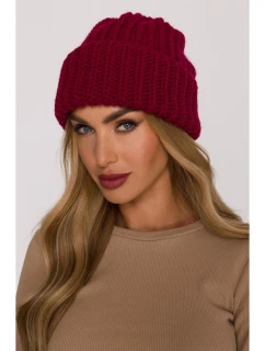 model 21417244 Žebrovaná čepice bordó - Moe