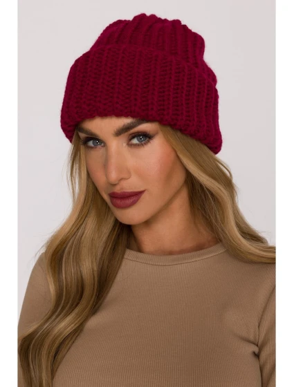 model 21417244 Žebrovaná čepice bordó - Moe