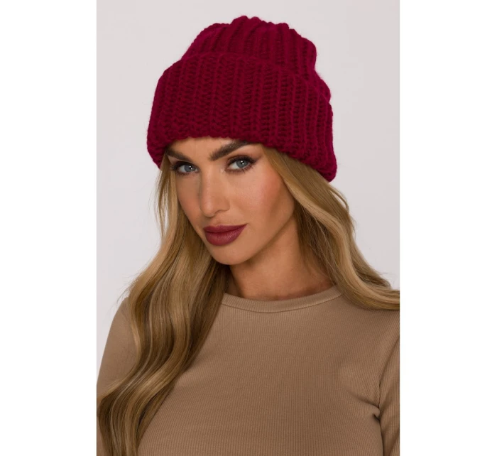 model 21417244 Žebrovaná čepice bordó - Moe