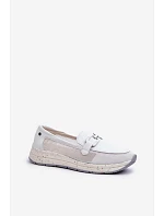Dámské kožené mokasíny D&A TW210 bílé - S.Barski