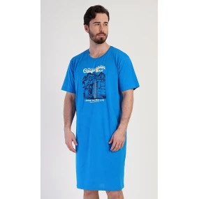 Pánská noční košile s krátkým rukávem California