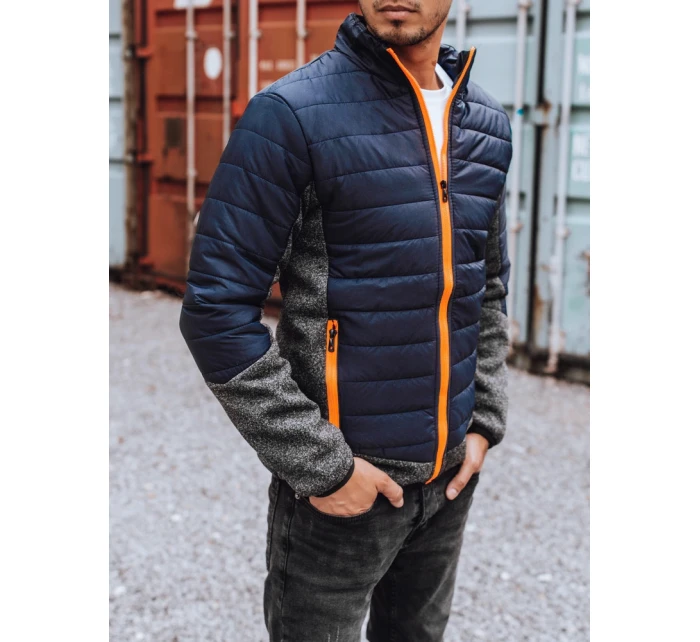 Pánská přechodná bunda prošívaná tmavě modrá FashionStreet TX3783