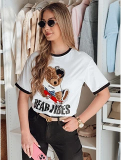Dámské oversize tričko s výšivkou medvídka MISIONISTA white FashionStreet RY2852