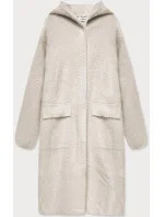 Béžový přehoz přes oblečení la s kapucí model 15834370 - S'WEST Béžový přehoz přes oblečení la s kapucí model 15834370 - S'WEST