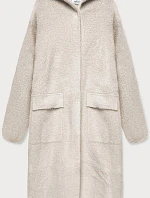 Béžový přehoz přes oblečení á la vlna s kapucí (B3006)