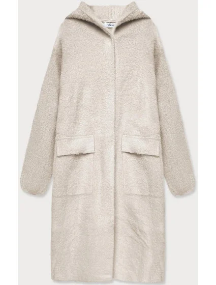 Béžový přehoz přes oblečení la s kapucí model 15834370 - S'WEST Béžový přehoz přes oblečení la s kapucí model 15834370 - S'WEST