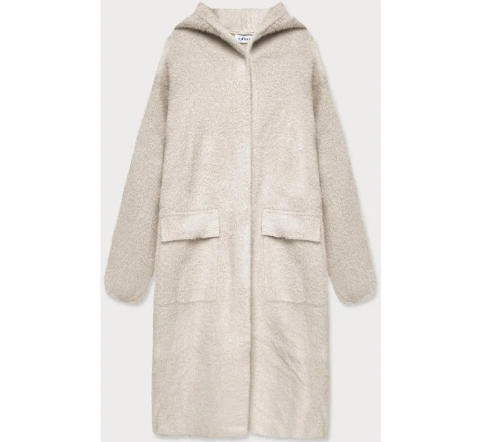 Béžový přehoz přes oblečení la s kapucí model 15834370 - S'WEST Béžový přehoz přes oblečení la s kapucí model 15834370 - S'WEST