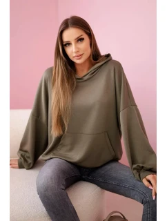 Mikina s kapucí model 20958542 khaki - K-Fashion