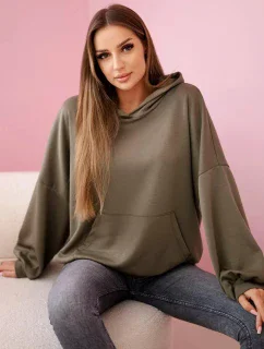 Mikina s kapucí model 20958542 khaki - K-Fashion
